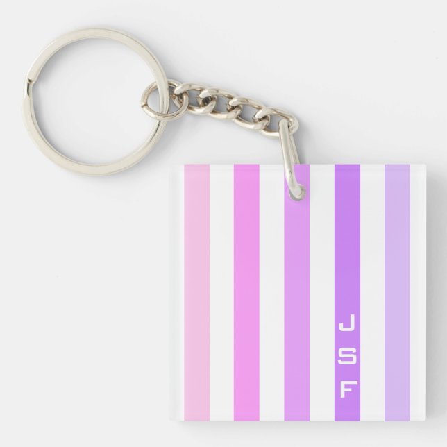 Lila och rosa vertikala randiga monogram (Framsidan)