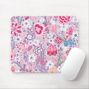 Lila och Rosa Vintage Blommigt med musknapp Musmatta