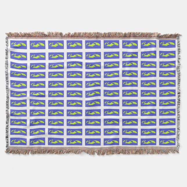 LILA OCH ROYAL BLUE ART PATTERNED FILT (Framsidan)