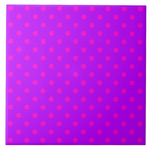 Lila och Shock rosa Polka dots Mönster Kakelplatta