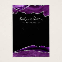 Lila och silver agate visning av smycken visitkort