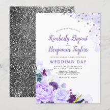 Lila och Silver | Blommigt Watercolor Bröllop