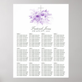 Lila och silver blomsterdop poster