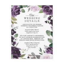 Lila och Silver Elegant Blommigt Vita Bröllop