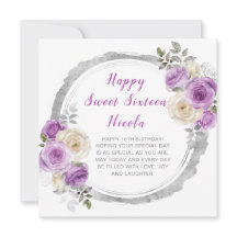 Lila och silver eleganta blommor söta sexton