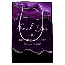 Lila och Silver Faux Glitter Agate Bröllop