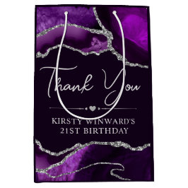 Lila och Silver Glitter Agate Födelsedagsfest