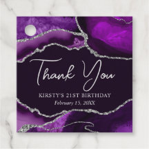 Lila och Silver Glitter Agate Födelsedagsfest