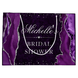 Lila och Silver Glitter Agate Möhippa