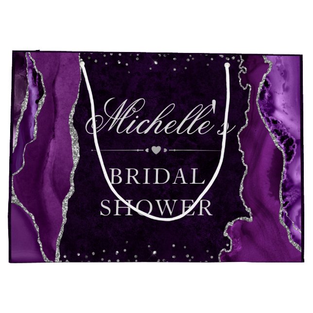 Lila och Silver Glitter Agate Möhippa (Baksidan)