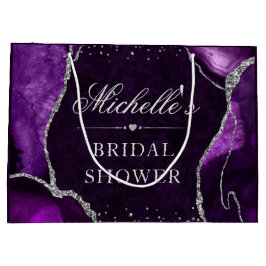 Lila och Silver Glitter Agate Möhippa