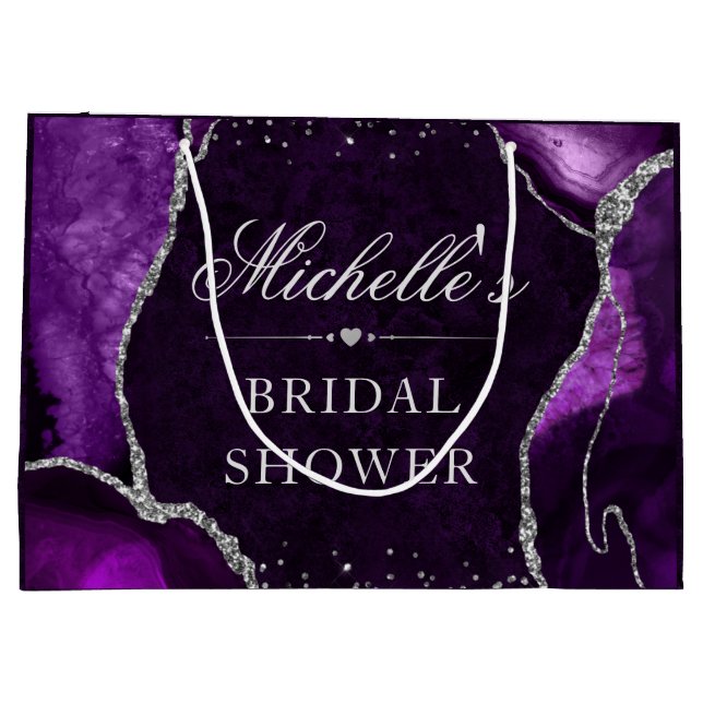 Lila och Silver Glitter Agate Möhippa (Baksidan)