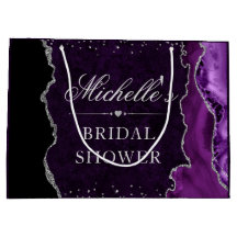 Lila och Silver Glitter Agate Möhippa