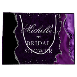 Lila och Silver Glitter Agate Möhippa