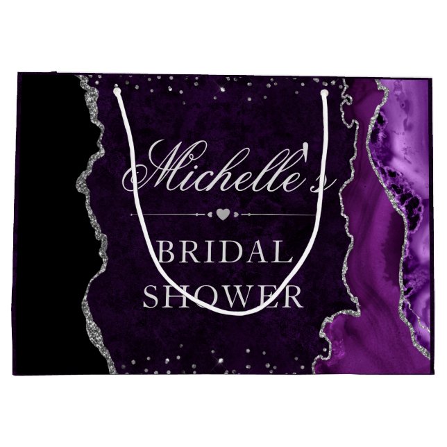 Lila och Silver Glitter Agate Möhippa (Baksidan)