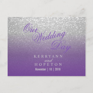 Lila och Silver Glitter - RSVP Vykort