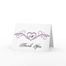 Lila och Silver Hjärtlig Rullad Monogram Tacksamhe