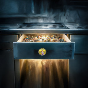 Lila och silver knight i hennes pansar och svärd knopp