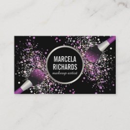 Lila och Silver konfetti Makeup-konstnär Visitkort