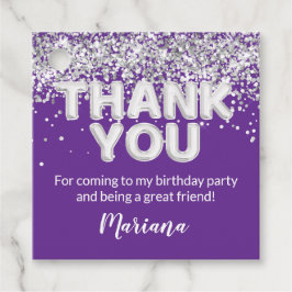 Lila och Silver Party favors Gåvor Etiketter
