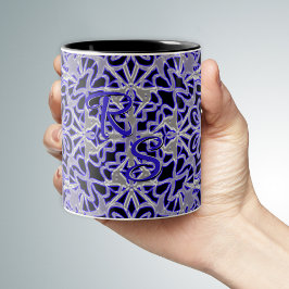 Lila och Silver Swirl Två-Tonad Mugg