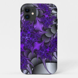 lila och silver thorns fractal iphone case