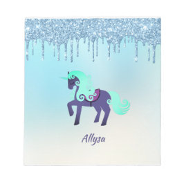 Lila och skalenmajs med faux-droppar Glitter Anteckningsblock