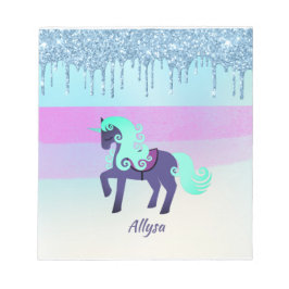 Lila och skalenmajs med faux-droppar Glitter Anteckningsblock