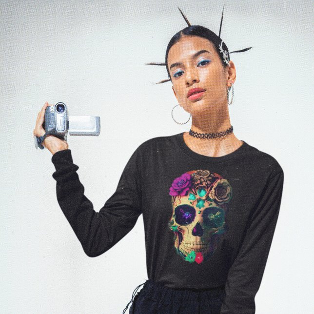 Lila och skalning Kvinnor i mexikanska Candy Sugar T Shirt (Skapare uppladdad)