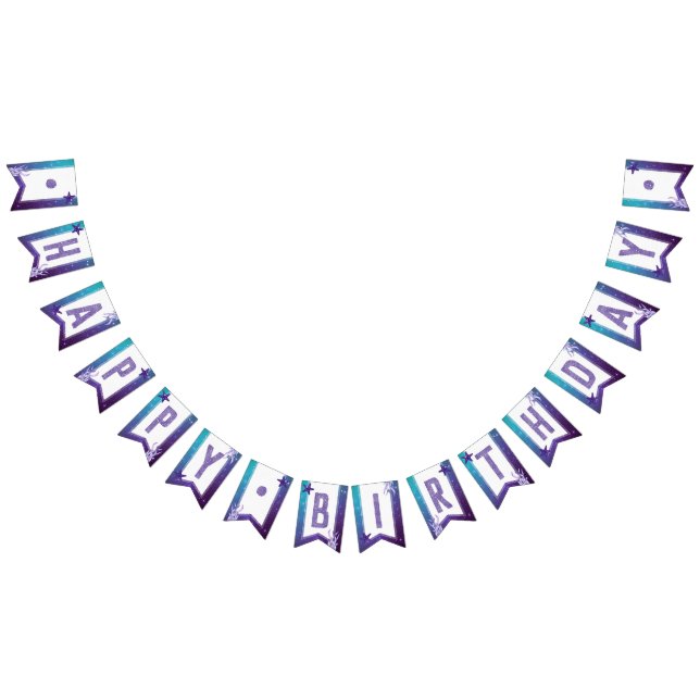 Lila och skalvattensfärg Starfish Grattis på födel Vimplar (Alla)