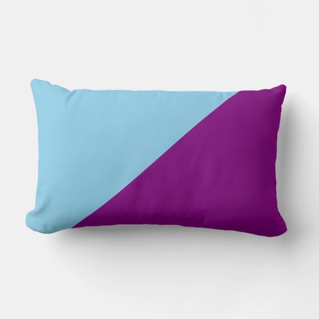 Lila och Snöstorm Blue Solid Färg - bakgrund Lumbarkudde (Framsida)