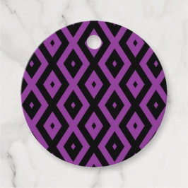 Lila och svart diamant mönster gåvor etiketter