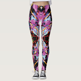 Lila och Svart Eteral konvulsion Splatter Leggings