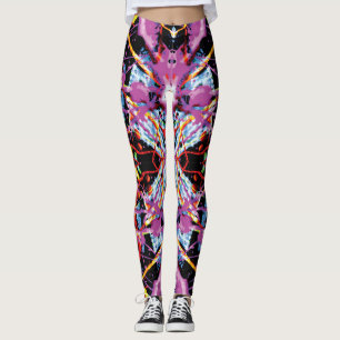 Lila och Svart Eteral konvulsion Splatter Leggings