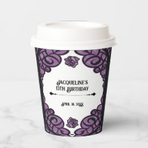 Lila och Svart Grindad Ros Prinsessa Födelsedag