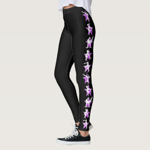 LILA OCH SVART GYMNASTISKA RÄTTSAKTER LEGGINGS