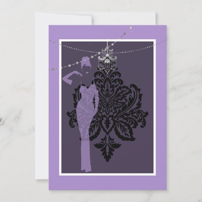 Lila och svart inbjudan (Framsida)