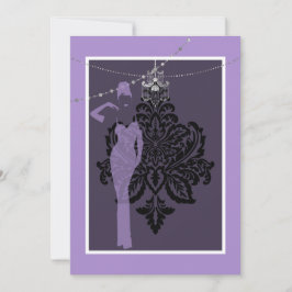 Lila och svart inbjudan