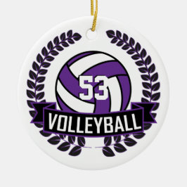 Lila och svart Logotyp 🏐 Volleyball utandning Julgransprydnad Keramik