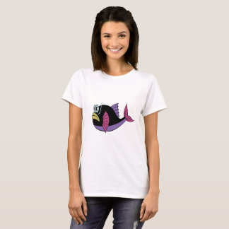 Lila och svart pelarfisk i flera färg tee shirt