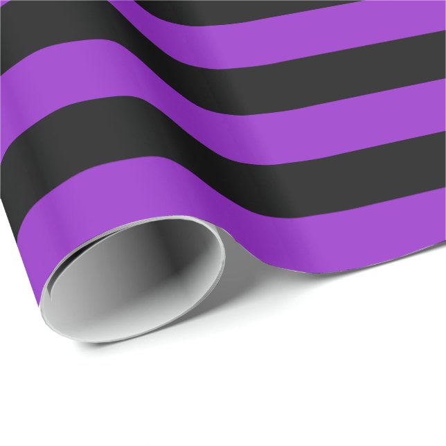 Lila och svart rand presentpapper (Rullad Hörn)