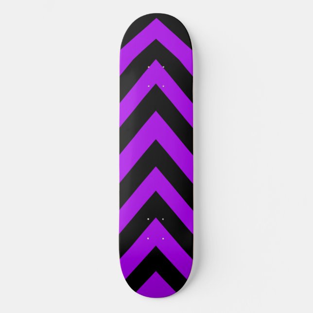 Lila och svart sicksack skateboarddäck skateboard bräda 19,5 cm (Framsida)