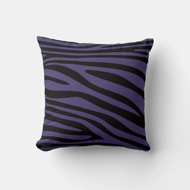 Lila och svart skinn av Zebra Kudde (Framsida)