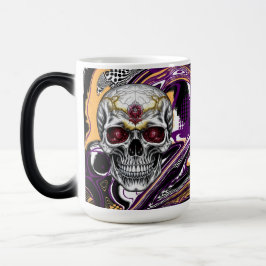 Lila och svart socker skalle Halloween Magisk Mugg