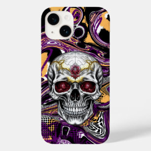 Lila och svart socker Skull Halloween