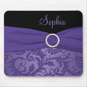 Lila- och svartdamast Mousepad Musmatta