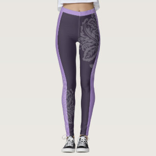 Lila- och svartvallningar leggings