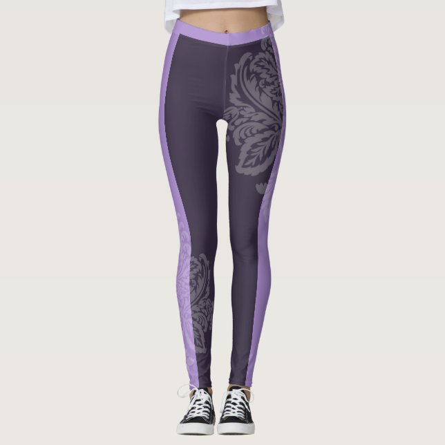 Lila- och svartvallningar leggings (Framsida)