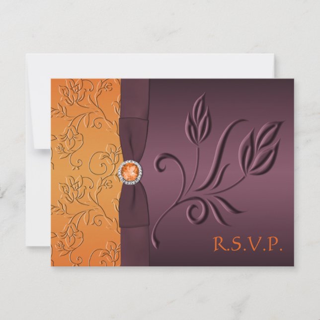 Lila och Tangerine RSVP-kort OSA Kort (Framsida)