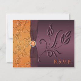 Lila och Tangerine RSVP-kort OSA Kort